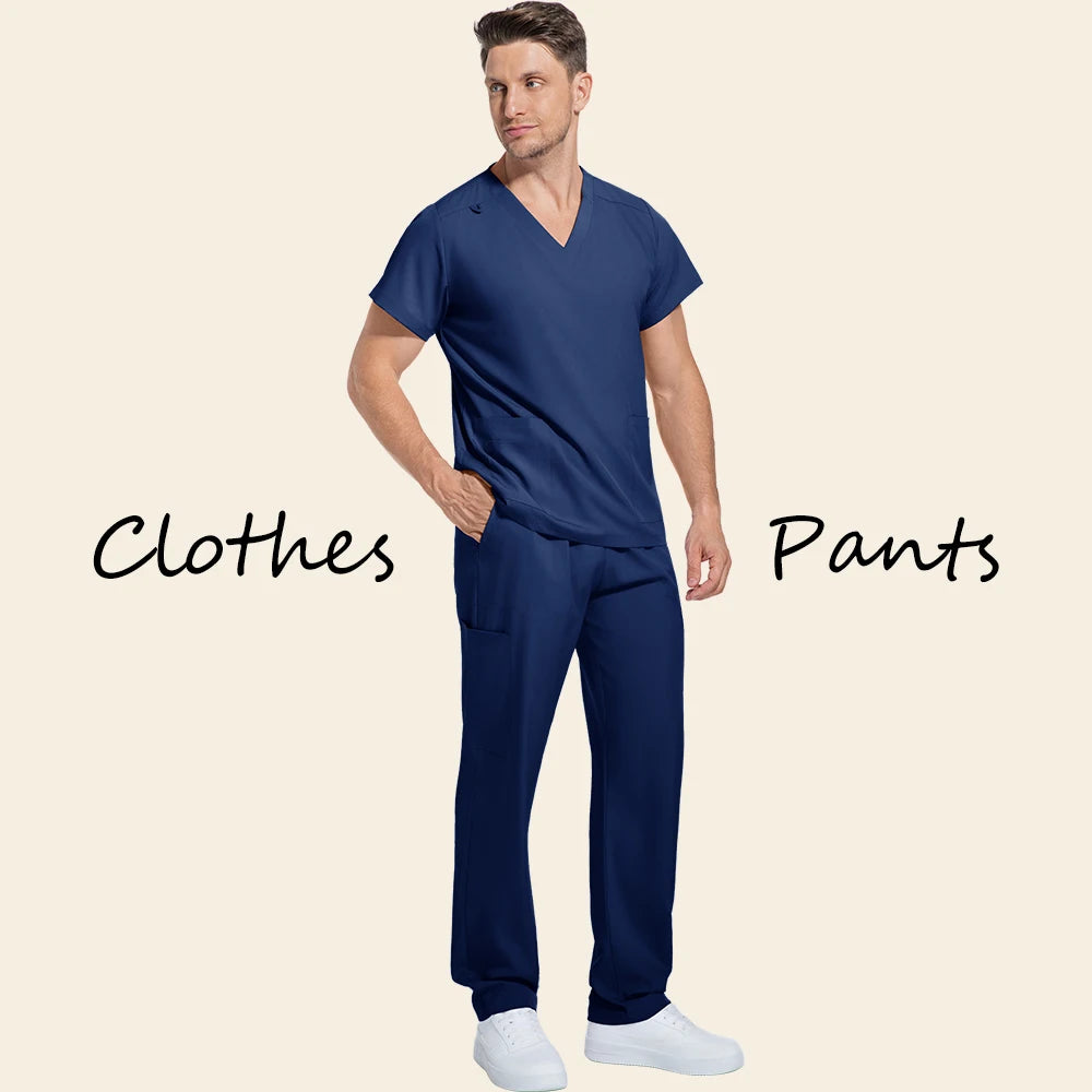 Nurse V-neck Scrubs Uniform Unisex Scrub Joggers Nurses Accessories Quick-drying Hospital Uniforms Nursing Articles Workwear Men