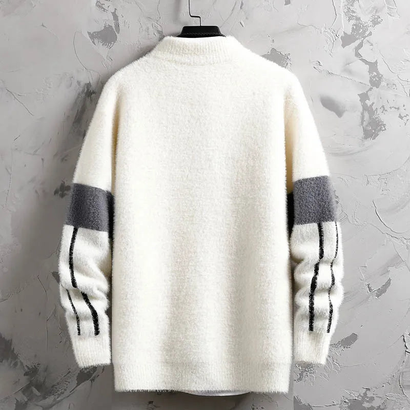 Winter New Style Men's Sweater Knitted Long Sleeve Men Sweaters Thicken Warm Wool Casual Male Clothing