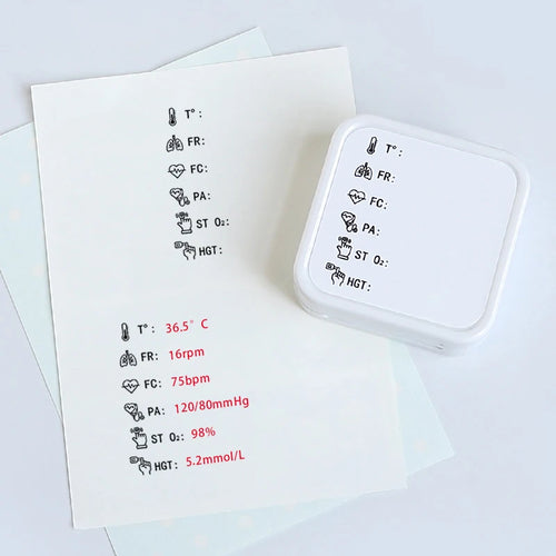 Nurse Stamp Daily Vital Sign Monitoring For Routine Patient Health Check Recording Heart Rate Blood Pressure Oxygen Saturation
