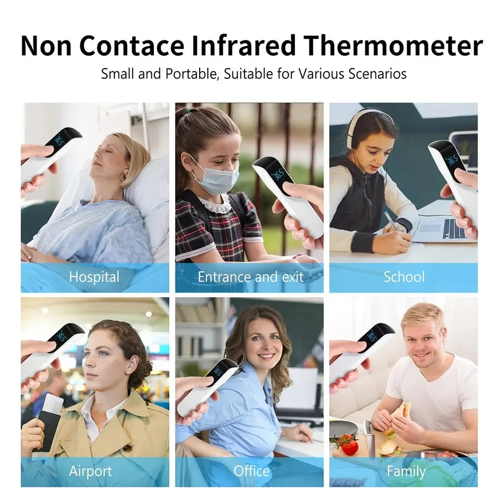 Medical Temperature Infrared Thermometer Forehead Digital Non-contact Thermomete or Finger Blood oxygen saturation Oximeter LED