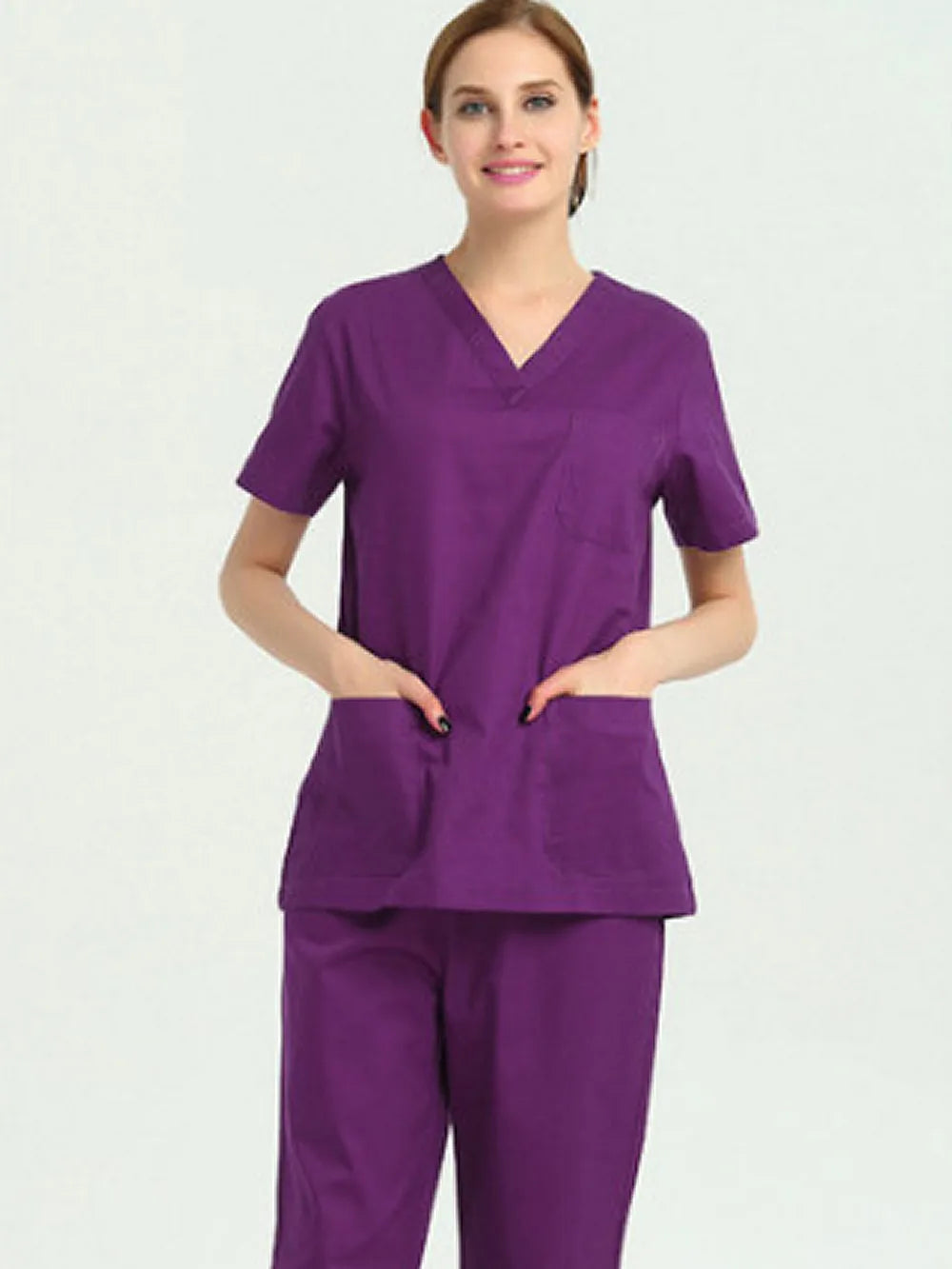 Women Scrubs Set Workwear Medical Uniform Revolution V-Neck Hospital Doctor Nurse Suit Healthcare With Pockets ouc2554