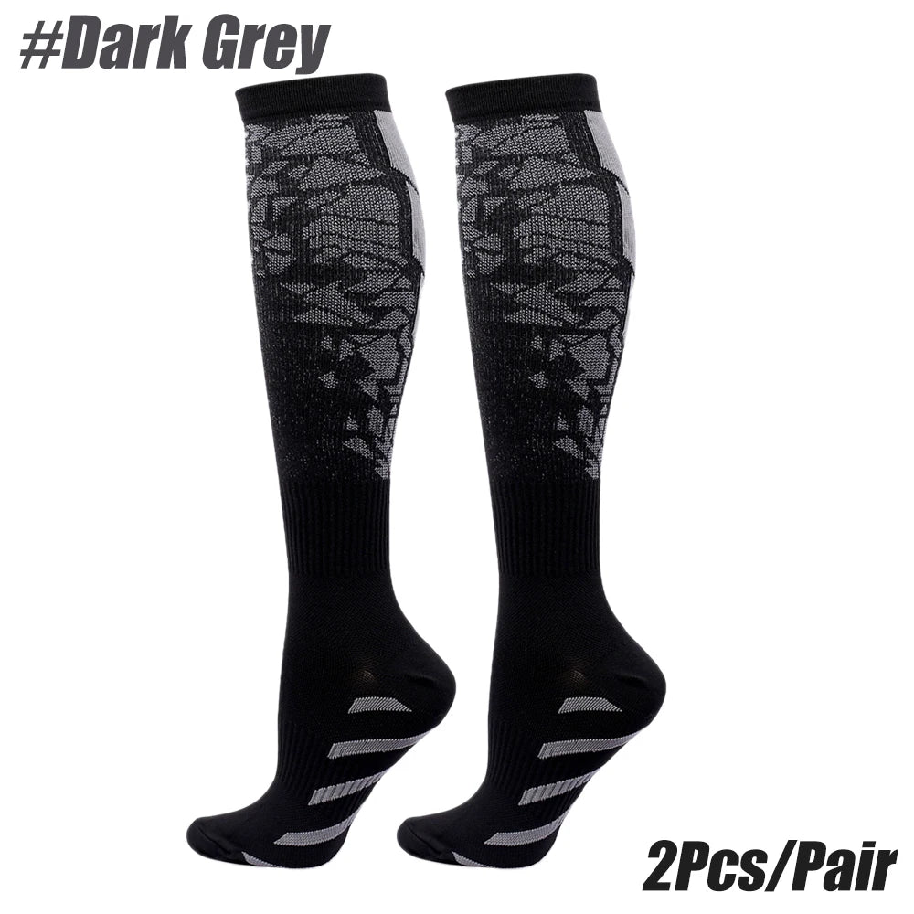 1Pair Compression Socks for Men Women 15-20 mmHg Medical Support for Running Nurses Flight Pregnancy Circulation Athletic Socks