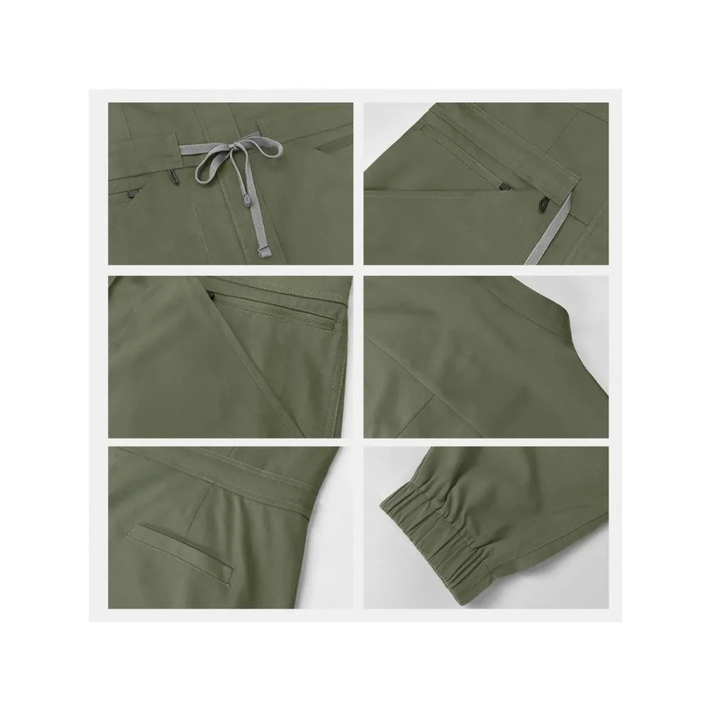 Comprehensive Training Outfit Scrubs Set Uniform Jogger Suit Stretch with Multi Pocket for Esthetician Workwear Jumpsuit