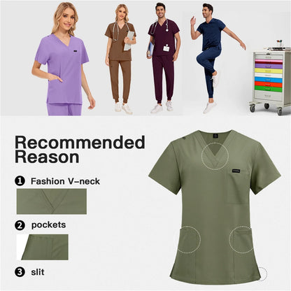 Cleaning Uniform for Women Nursing Scrub Top Pants Medical Suit Pediatric Nanny Work Wear Operating Room Surgical Gown Wholesale