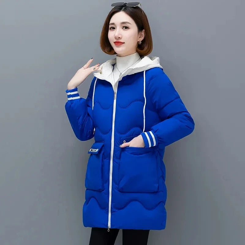 Long Winter Jacket Women Down Cotton Coats New Cotton Padded Puffer Parka Coat Women Hooded Outwear Thicken Warm Jacket 4XL