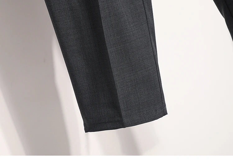 Plus Size Pants For Women Spring Summer 2025 New Korean Fashion High Waist Suit Pants Women Gray Or Black Casual Trousers Female