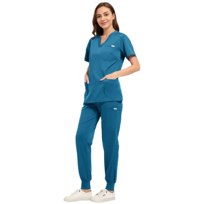 Nursing Scrubs Set Anti-Wrinkle Medical Surgical Gown Wholesale Hospital Scrub Top Doctor Nurse Special Scrub Uniform Men Women