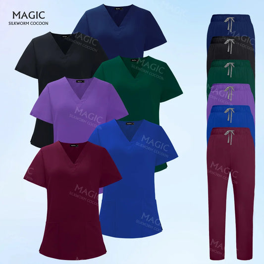 Dentist Nursing Work Clothes Medical Uniforms Men Women Beauty Salon Costume Nurse Workwear Clinical Doctor Surgical Tops Pants