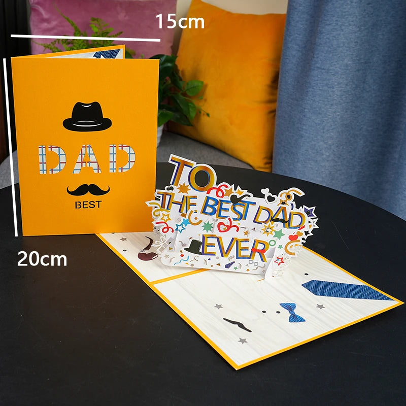 Fathers Day Cards 3D Pop-Up Father Birthday Greeting Card for Dad, Father's Day Gift for Dad