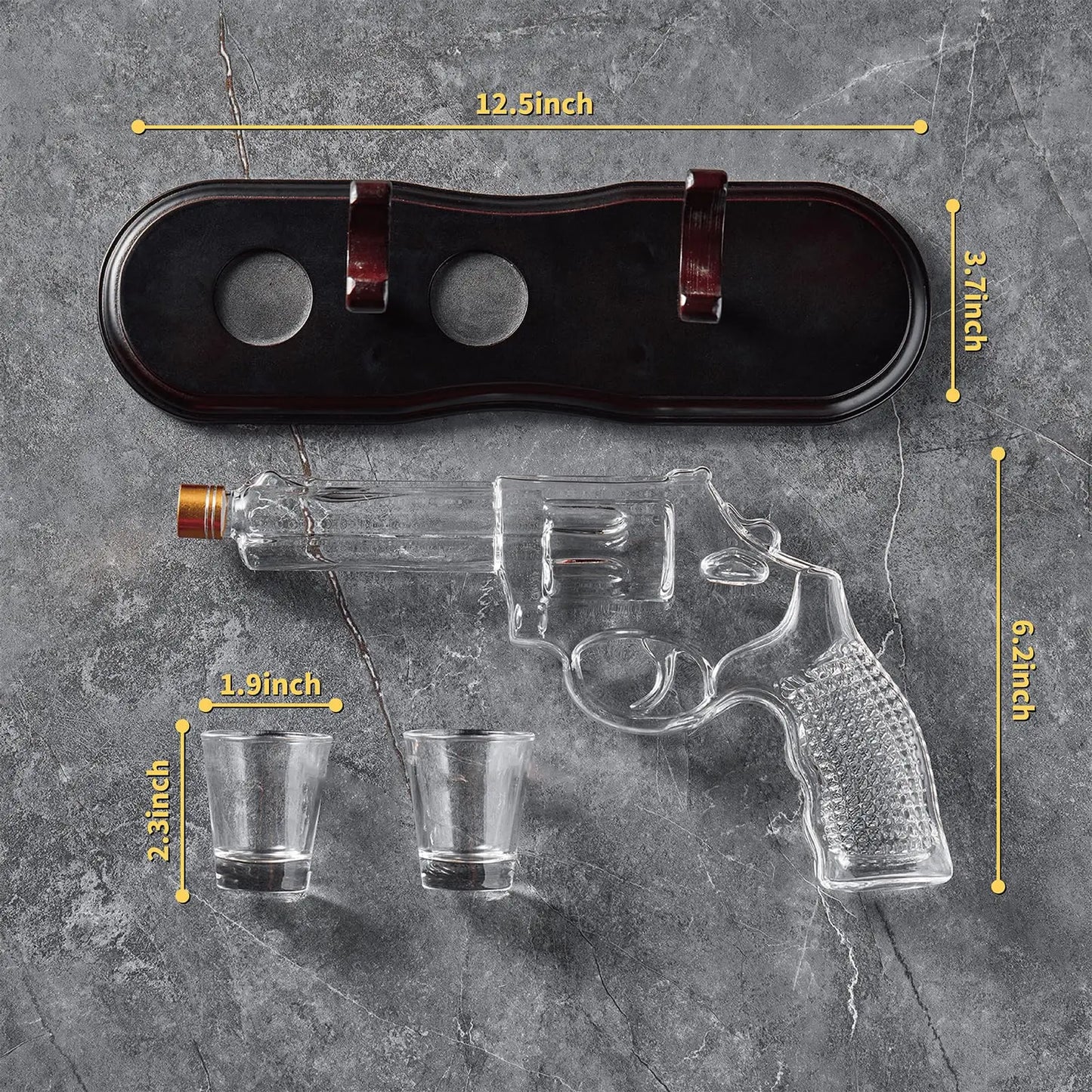 Birthday Gifts for Men Dad Whiskey Gun Decanter Set with Shot Glasses Stocking Stuffers Military Presents dispenser Bar Drinking