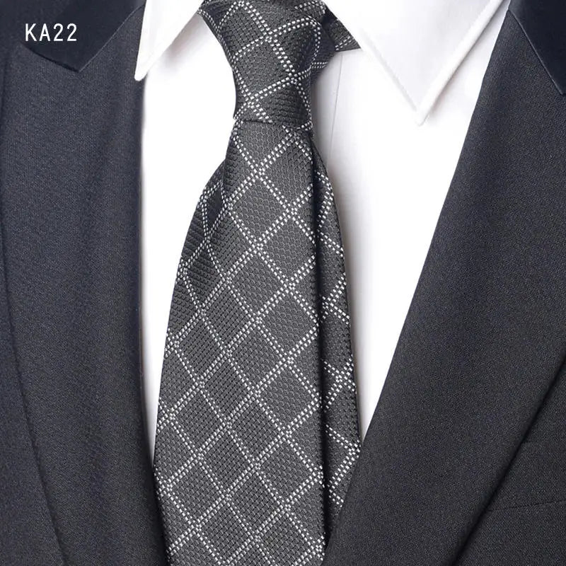 High Quality Handcrafted 9cm Wide Edition Cravat Blue Light Gray Striped Tie For Men's Business Attire Suit Commuting Necktie