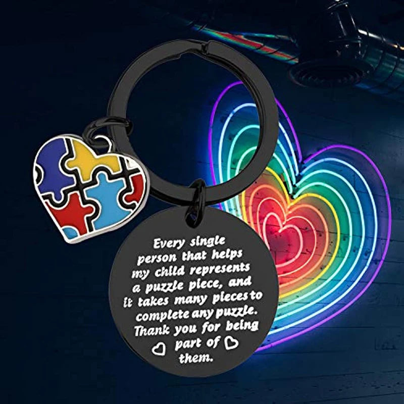 Autism Awareness Keychain ABA Therapist Thank You Appreciation Gifts for Autism Teacher Thank You Gifts Therapist Birthday Gift