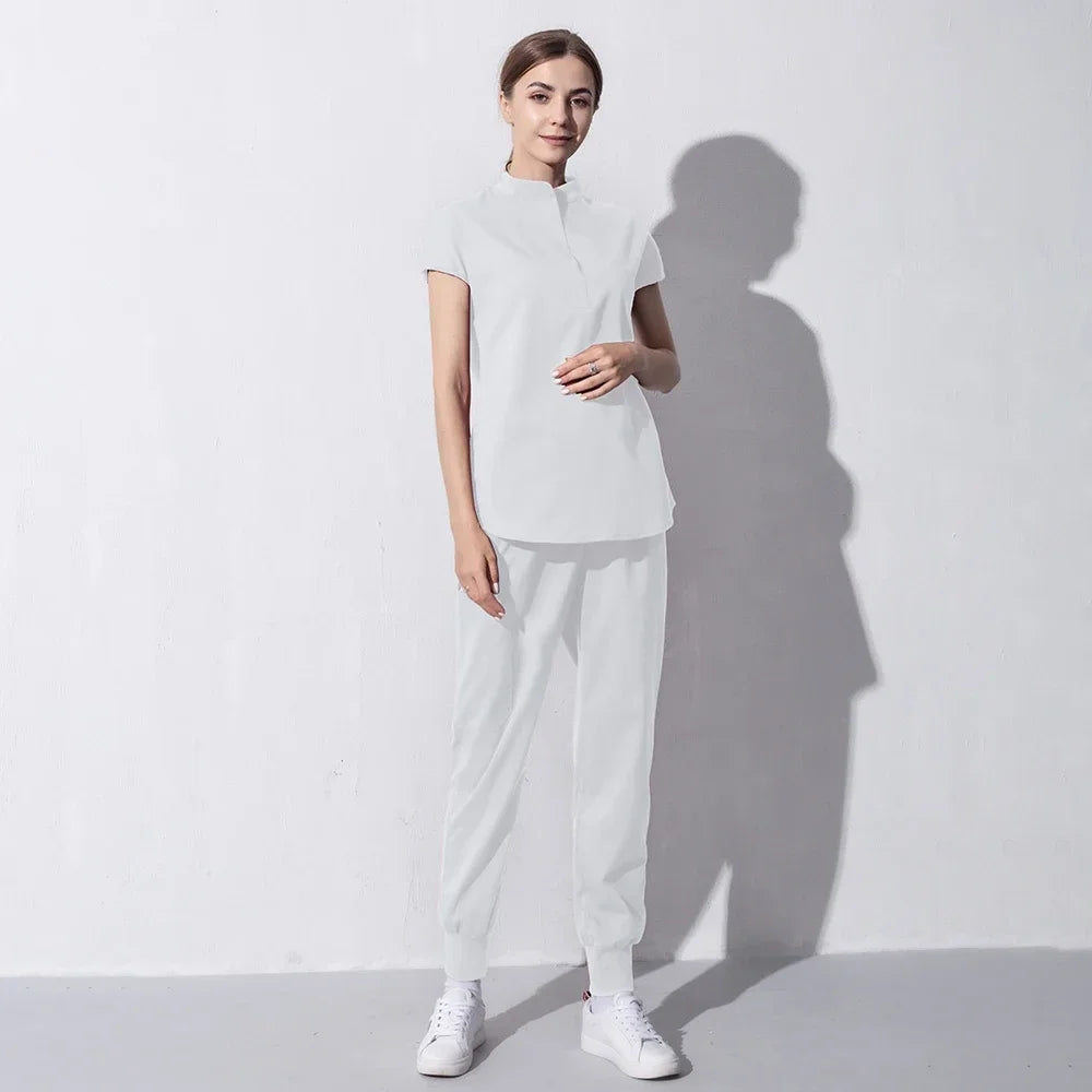 Fashion Women Workwear Scrub Tops+pant Medical Uniform Surgery Scrubs Shirt Short Sleeve Pet Shop Doctor Nurse Nursing Uniform