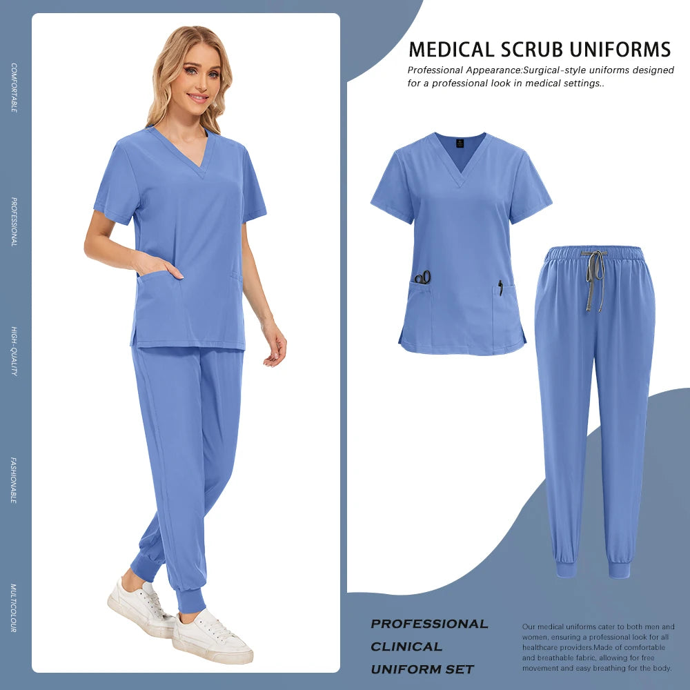 Scrubs Set Hospital Clinical Nurse Work Clothes Medical Surgical Uniforms Doctor Nursing Clothes Women Men Dentist Overalls Suit