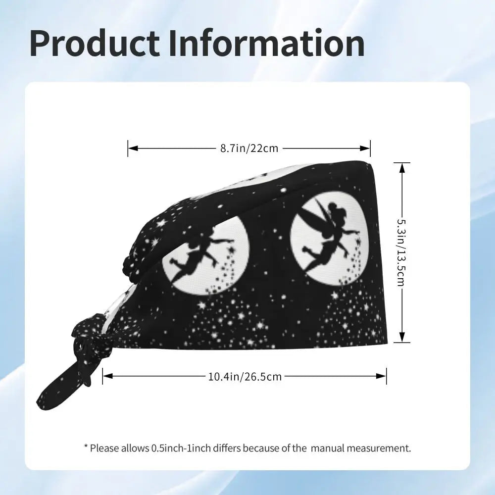 Custom Tinker Bell Breathable Nursing Work Cap Surgical Scrub Caps Unisex Nurse Medical Cap Cartoons Scrubs Hat Medical Surgical