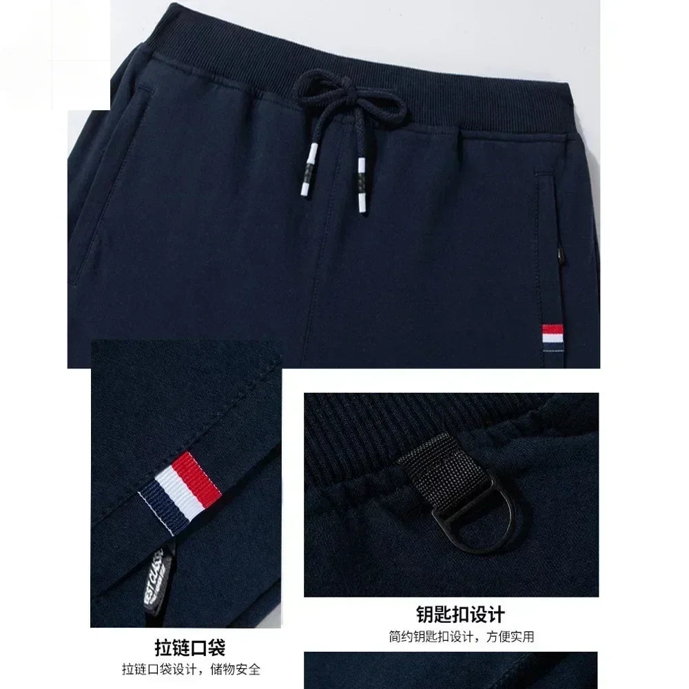 Spring Pants Men Fitness Sportswear Tracksuit Elastic Waist Sweatpants Cotton Trousers Loose Gyms Jogger Track Pants Mens M- 8XL