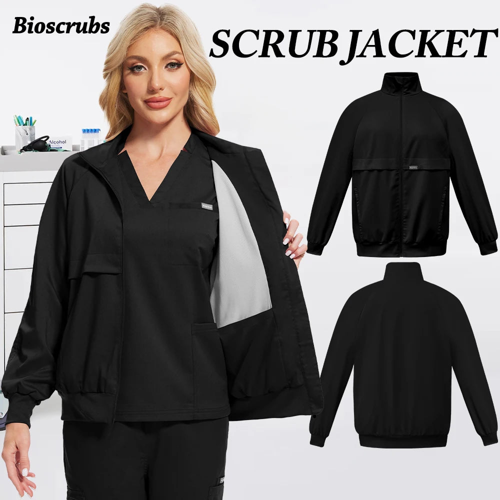 Hospital Outwear Medical Clinical Warm Jackets Doctor Nurse Out Coat Dentistry Nursing Staff Uniforms Long Sleeve Lab Work Wear