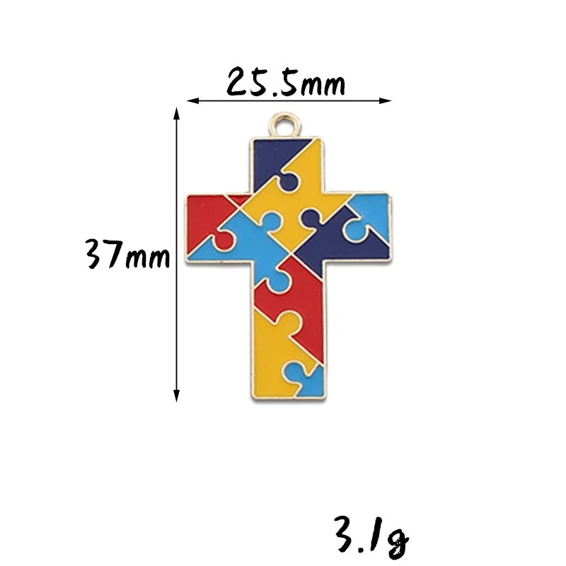 1 Pcs Autism Awareness Pin Autism Pins Lapel Pin Multi Color Autism Puzzle Piece Brooches Pins for Backpacks Sleeves Awareness