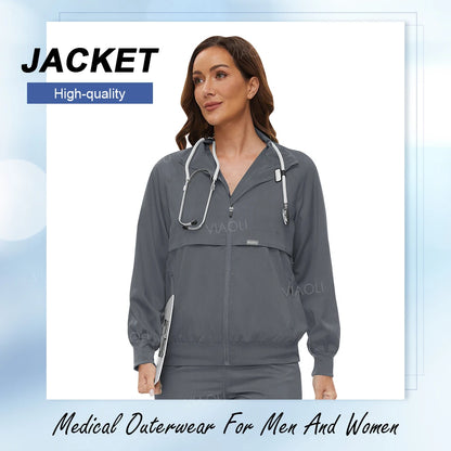 Medical Nursing Hospital Uniform Jacket Scrubs Uniforms Men Top Scrub Women Doctor Nurse Work Clothes Veterinary Pet Clinic Coat