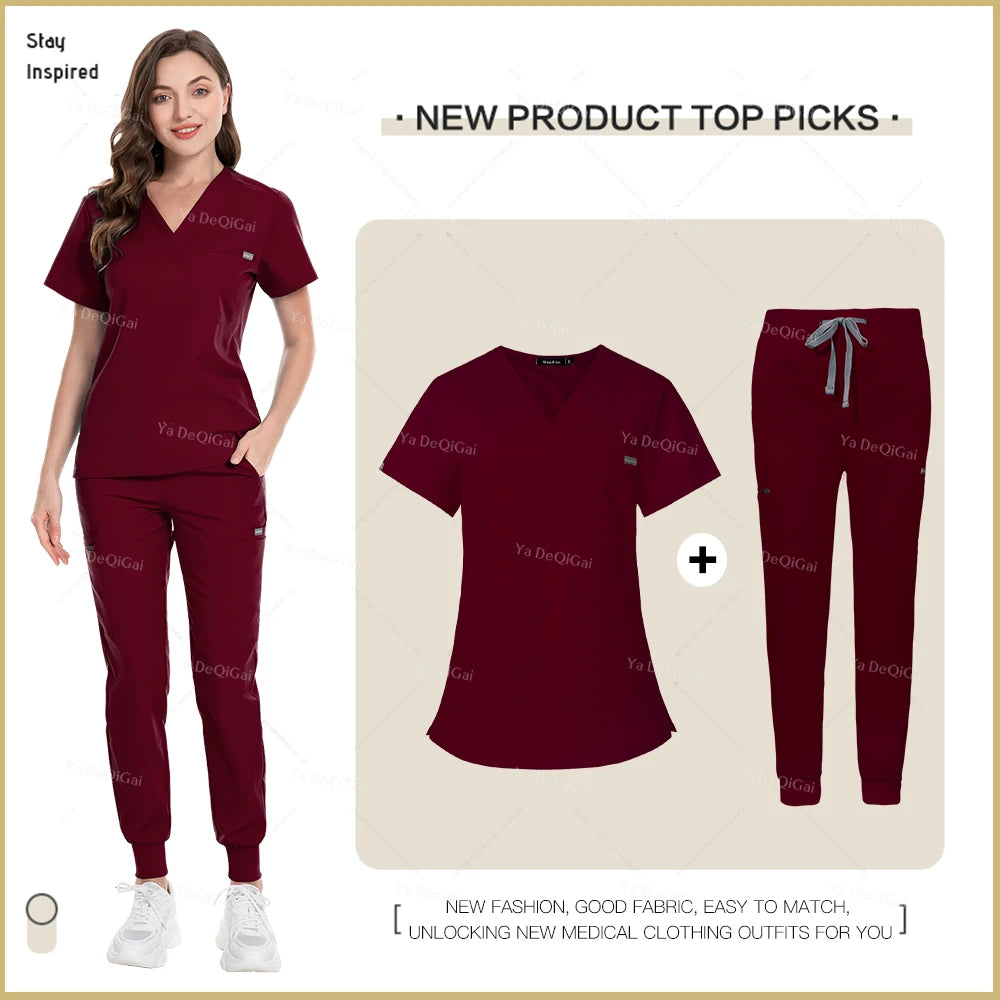 New Nurse Uniforms Women Men Casual Jogger Pants Set Pharmacy Work Clothes Medical Hospital Doctor Nursing Uniform High-end Suit