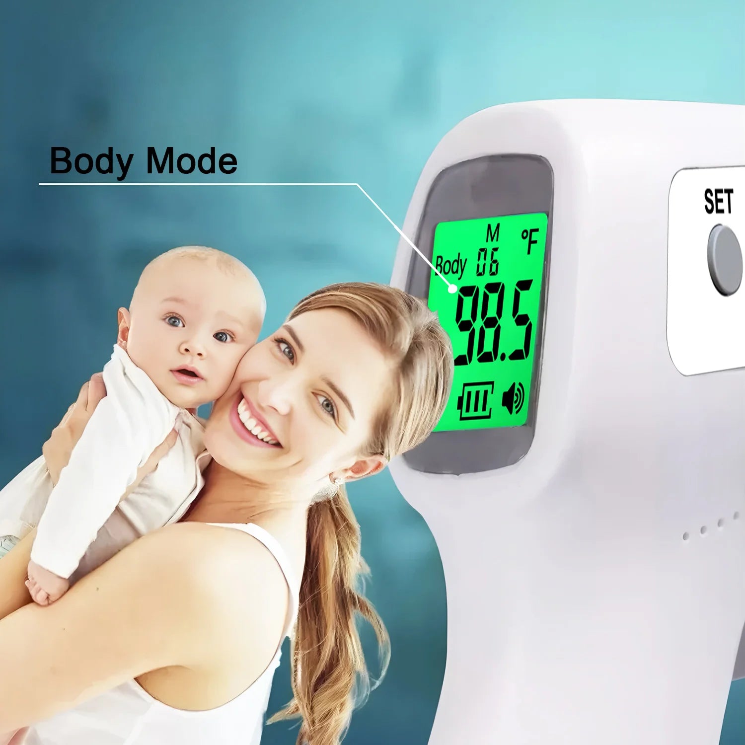 Portable Medical Thermometer & Oximeter Set | Non-Contact Ear IR Thermometer for Child Adult Body Temperature & Blood Oxygen Mon