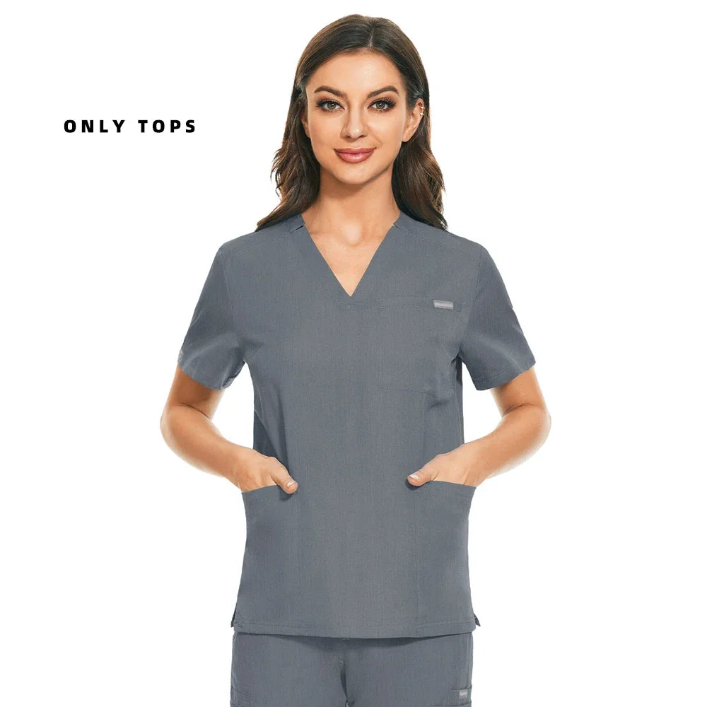 Medical Uniform Lab Clothes Women Mens Scrubs Tops Nurse Nursing Uniform Vet Costume Spa Workwear Hospital Surgery Work Shirts
