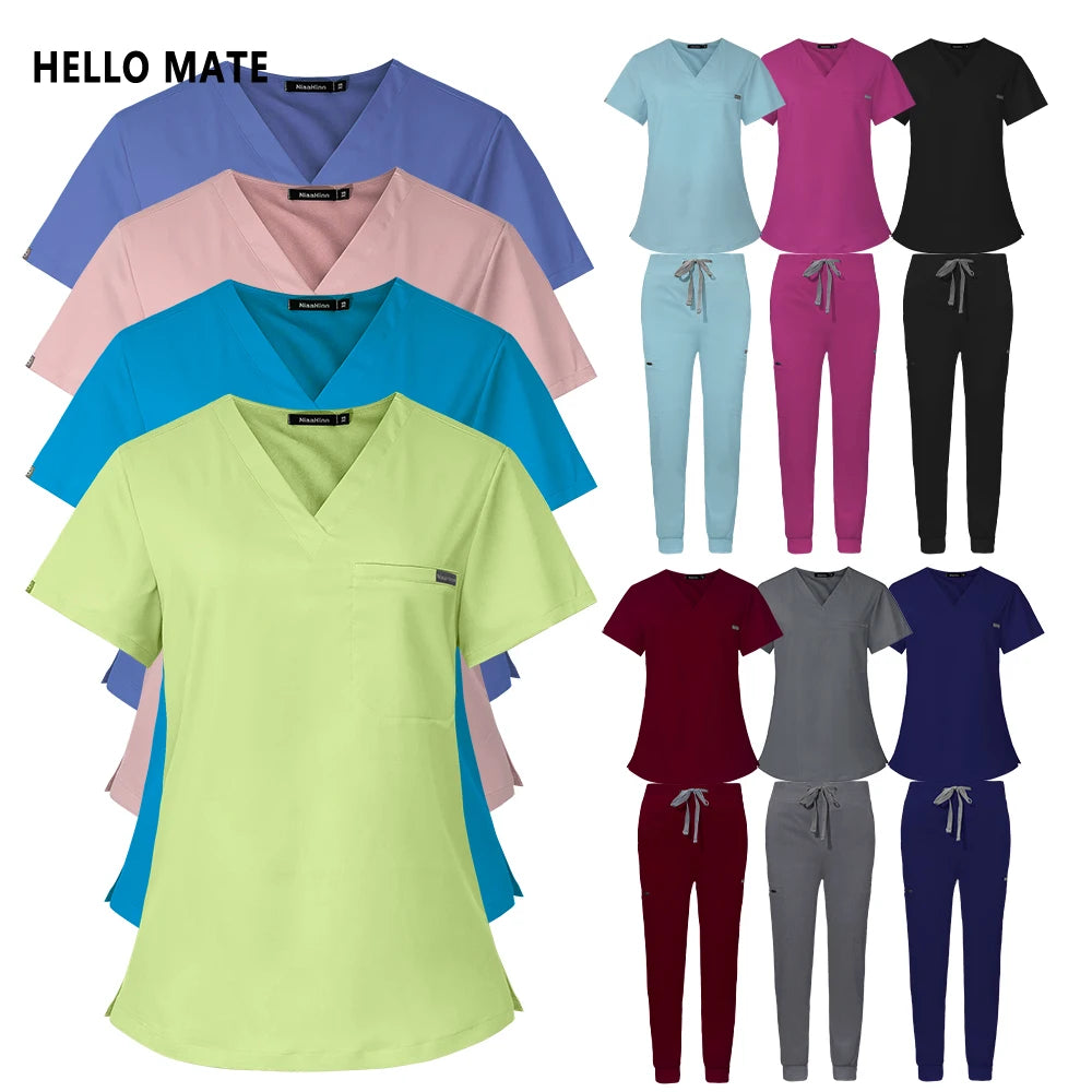 Nurse Uniform Woman Men Hospital Doctor Work Clothes Medical Nursing Top Jogging Pants Pet Workshop Uniforms Beauty SPA Workwear