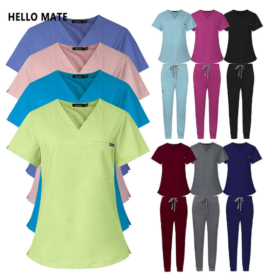 Nurse Uniform Woman Men Hospital Doctor Work Clothes Medical Nursing Top Jogging Pants Pet Workshop Uniforms Beauty SPA Workwear