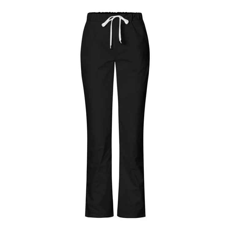 Solid Color Nurse Bottoms Medical Scrubs Pant Nurses Accessories Elastic Waist Doctors Trousers Hospital Lab Workwear Clothing