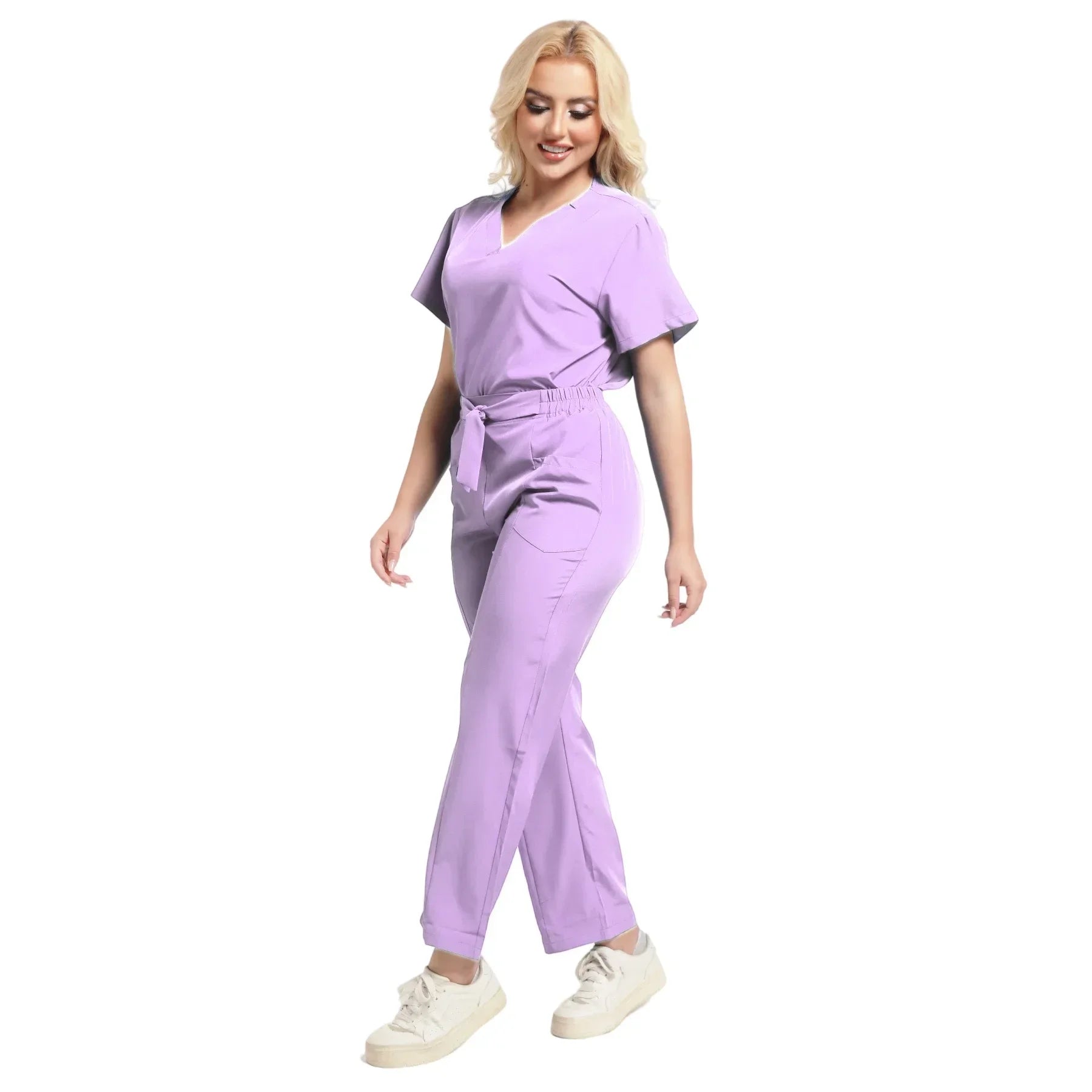 Plus Size New Style Working Scrubs Set Women Pet Nurse Uniforms Solid Color Beauty Salon Work Uniforms Medical Uniforms Workwear