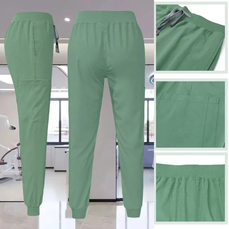 Medical Scrub Nursing Surgical Gown High Quality Elastic Scrub Healthcare Pharmacy Solid Color Uniform Wholesale Workwear Unisex