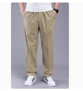 Plus size 8XL 11XL 13xl middle-aged men's summer thin elastic band high waist cotton casual trousers Dad oversize 9XL 8XL 7XL