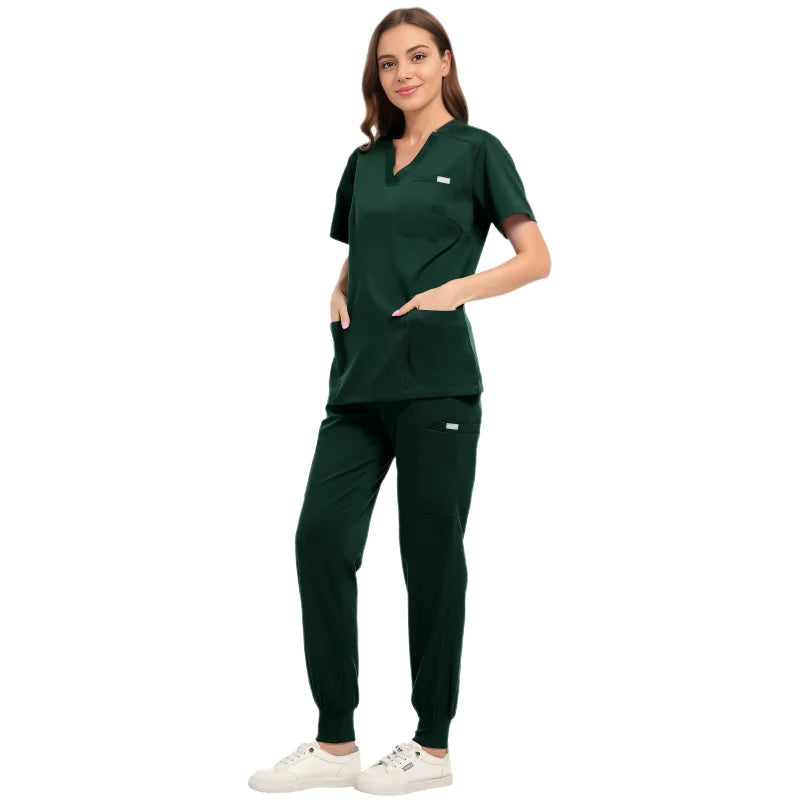 Nursing Scrubs Set Anti-Wrinkle Medical Surgical Gown Wholesale Hospital Scrub Top Doctor Nurse Special Scrub Uniform Men Women