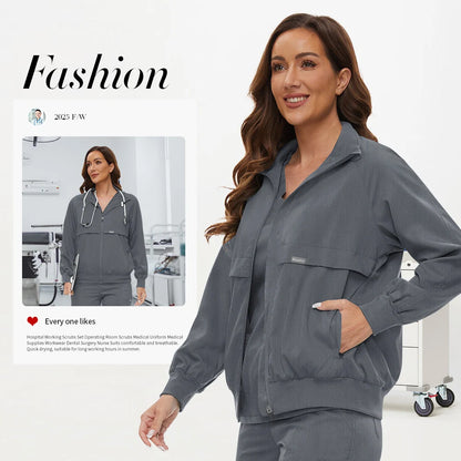 Clinical Jacket Medical Uniforms Women Hospital Pet Grooming Workwear Surgery Coat Doctor Costume Unisex Nurse Surgical Jackets