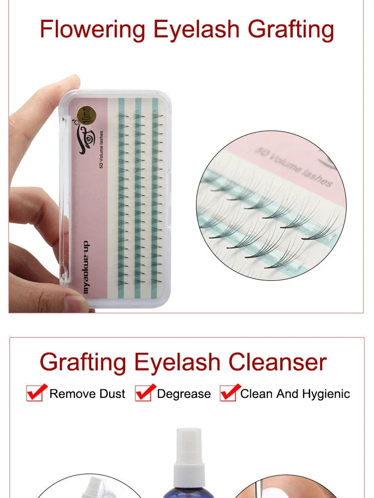 False Eyelash Extension Kit Set for Beginner Lash Brush Tweezers Glue Ring Eye Pad Eyelash Extension Supplies Lash Accessories