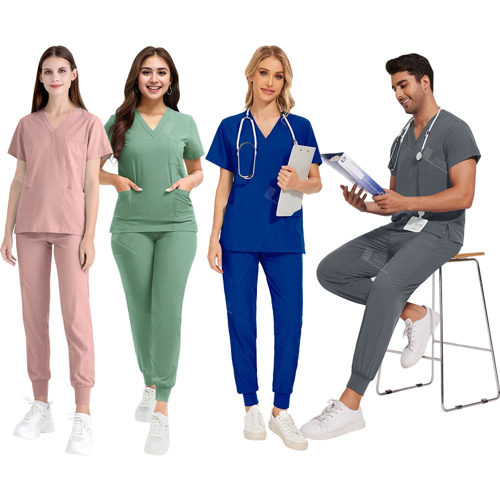 Doctor Nurse Surgical Workwear Medical Scrubs Uniforms Women Men Jogger Set Hospital Accessories Operating Room Wholesale Price