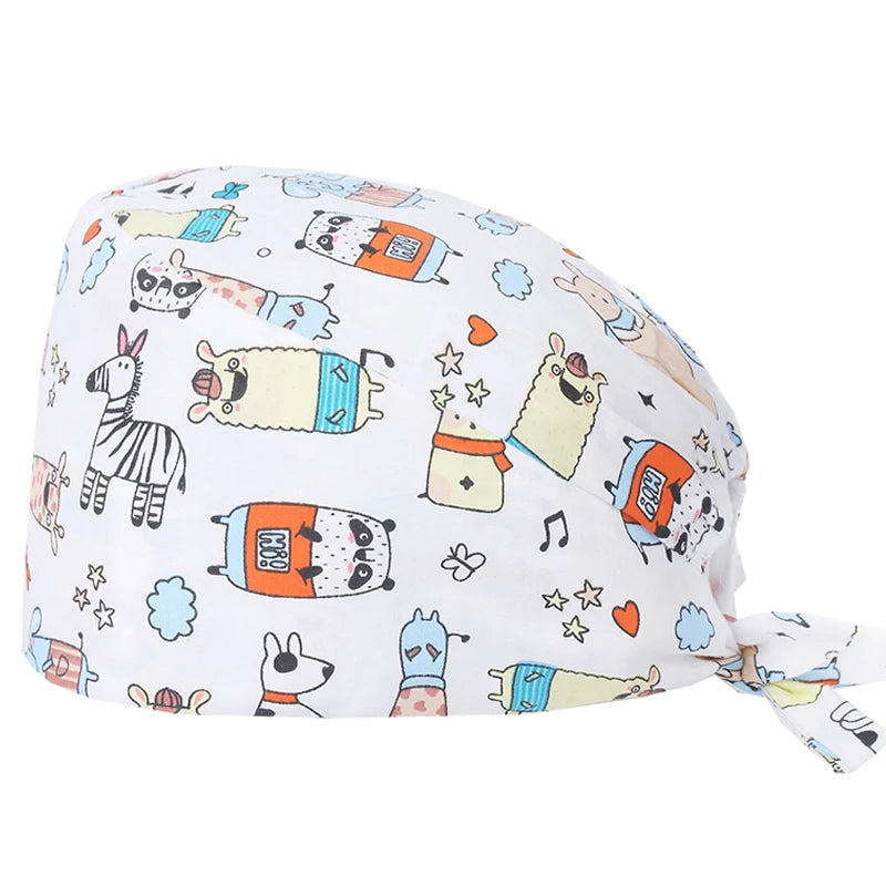 LONG HAIR Scrub Caps Surgical Medical Hats Cotton Nursing Caps Breathable Bouffant Healthcare Chef Pediatric Veterinary Hats M81