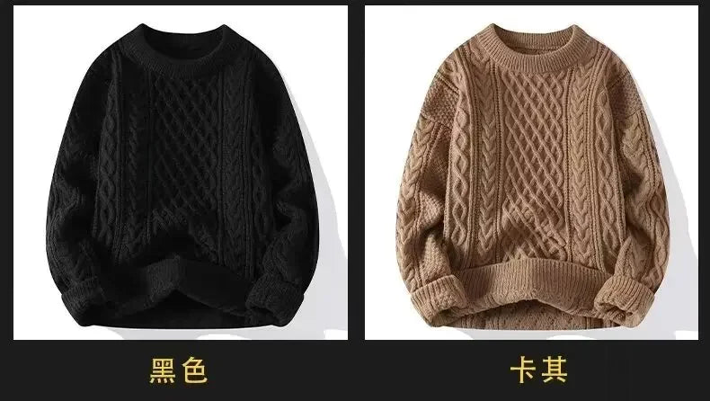 Winter Men's Sweater Men Clothing Striped Sweater Men Casual Streetwear Pullover O-Neck Sweaters Men