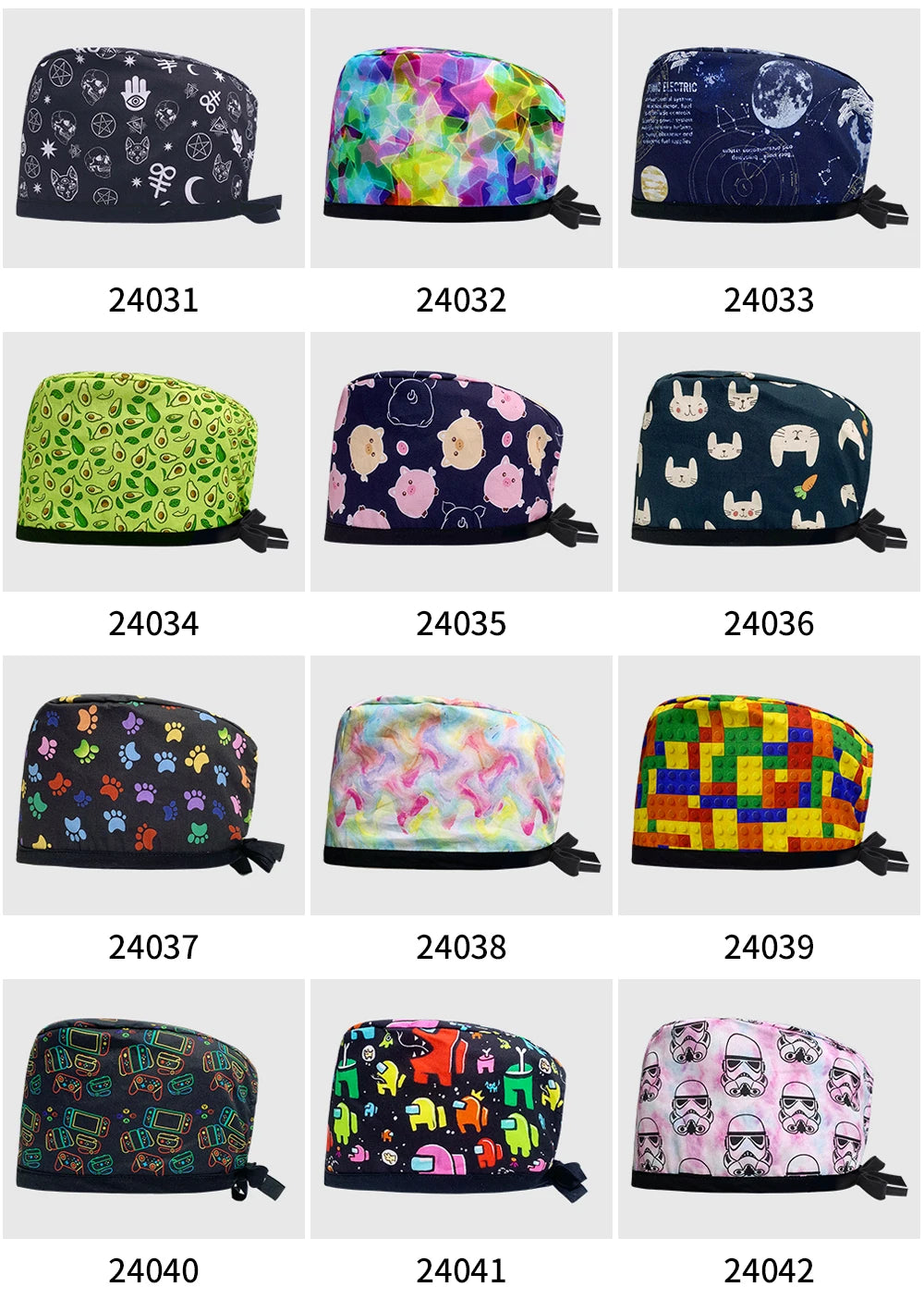 Scrub Cap Printed Cotton Beauty Salon Surgeon Cap Dental Clinic Nursing Hat Women Men Surgical Caps Wholesale Nurse Accessories