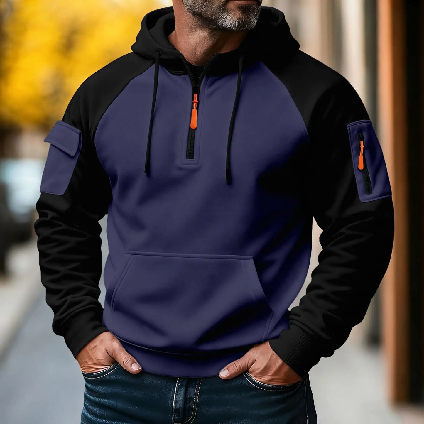 Winter Men's Hooded Sweater - Stylish and Fashionable Casual Long-Sleeved Loose-Fitting Multi-Colored with Zipper