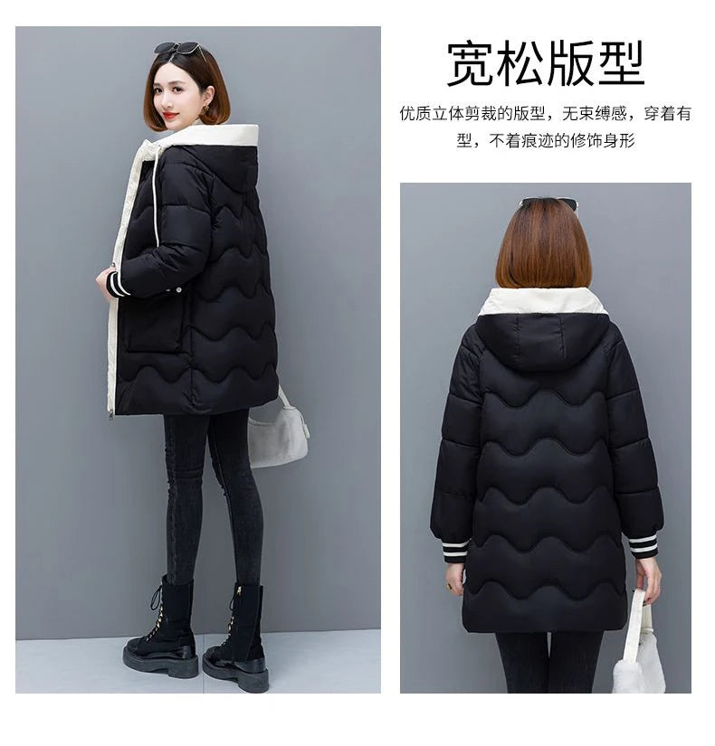 Long Winter Jacket Women Down Cotton Coats New Cotton Padded Puffer Parka Coat Women Hooded Outwear Thicken Warm Jacket 4XL