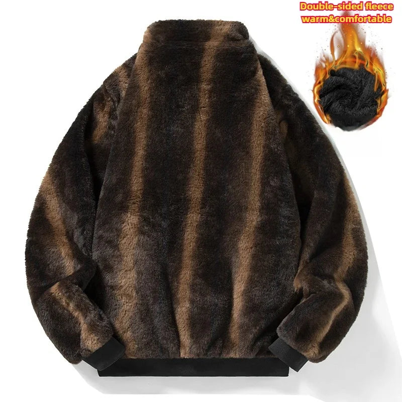 Cozy Winter Fleece Jacket, Convertible Collar Hood to Shield from Wind, Plush Lined for Warmth
