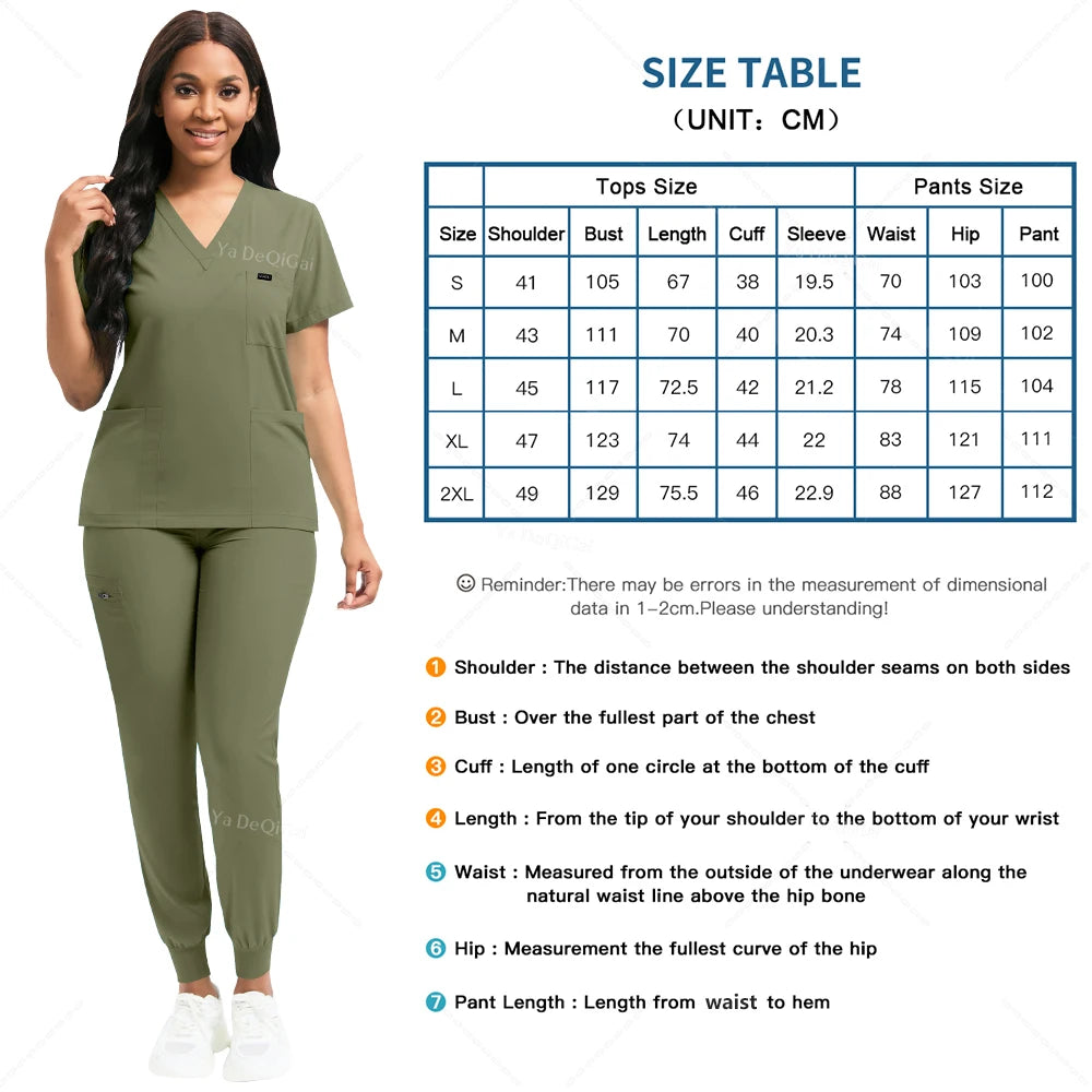 Brown Scrubs Set Wholesale Operating Room Uniforms Medical Scrubs Set Hospital Workwear Dental Beautician Top Pants Surgery Suit