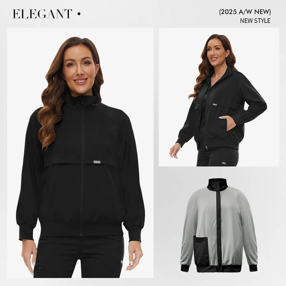 Long Sleeved Pet Scrub Jacket Outfit Surgery Doctor Nurse Coat Hospital Nursing Staff Uniforms Autumn Winter Dentistry Work Wear