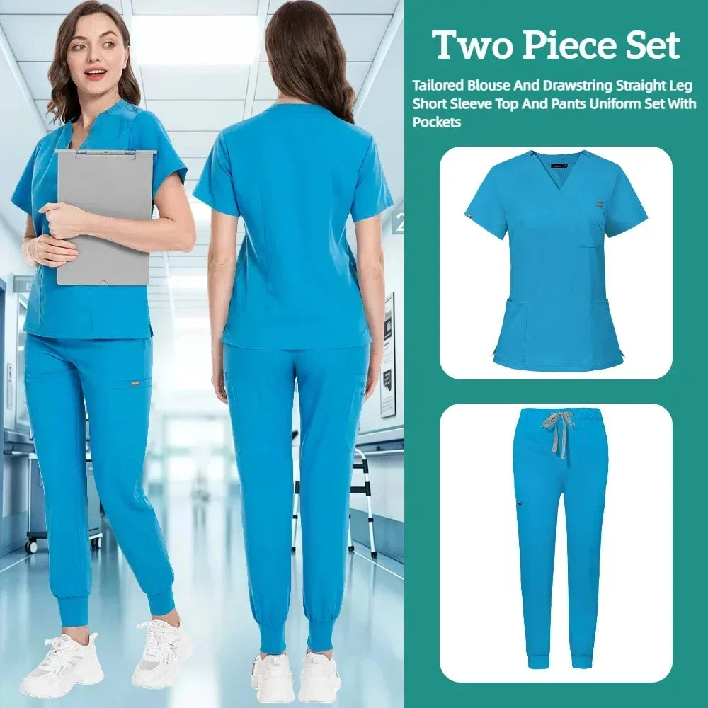 Purple Operating Room Clothes Medical Uniforms Scrubs Set Hospital Working Scrubs Set Medical Nurse Dental Surgery Suit Workwear
