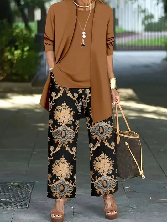 Plus Size  1XL-5XL Women's Fashionable Stylish Autumn Winter Slimming Age-Reducing Wide Slimming Women's Clothing Set