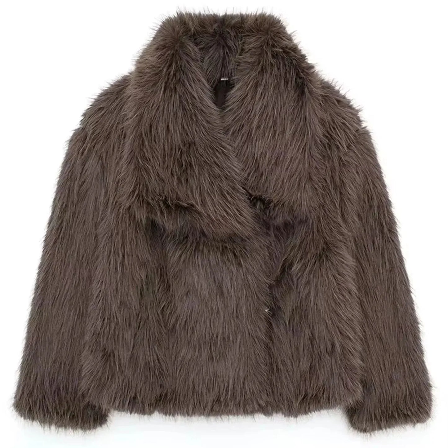 Winter Coats For Women Fashion New Faux Fur Long Sleeves Loose Coat Female Versatile High Street Women's Cardigan