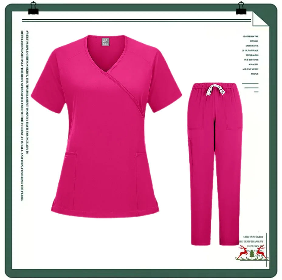 Nurse Scrubs New Fashion Medical Scrub Soft Breathable Jogger Pants Set Surgical Uniforms Woman Nursing Clinical Doctor Workwear