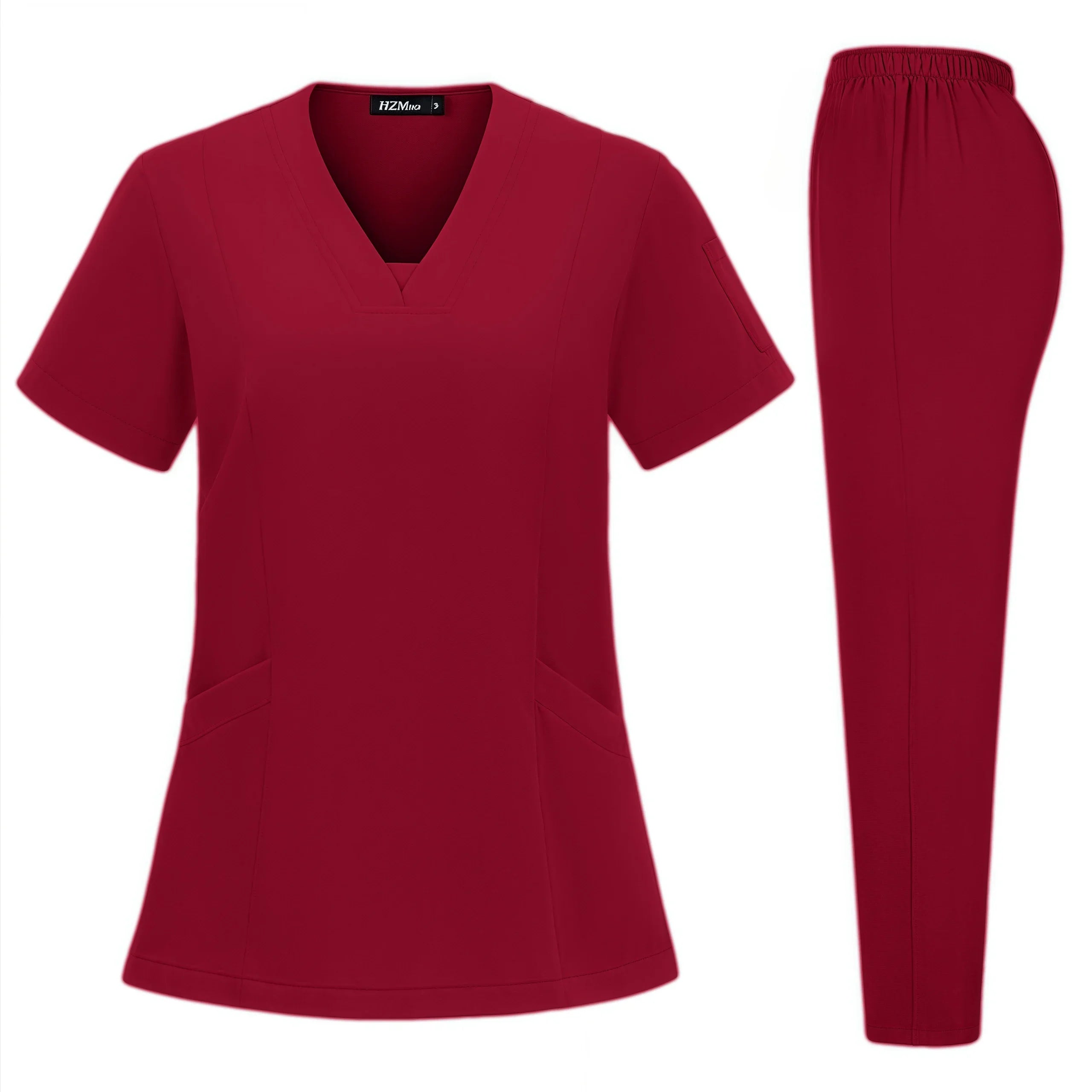 High Quality Hospital Scrubs Uniform Set Nurse Polyester Spandex Stretch Women Scrub Sets Uniforms Nursing Men Medical Scrubs