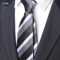 High Quality Handcrafted 9cm Wide Edition Cravat Blue Light Gray Striped Tie For Men's Business Attire Suit Commuting Necktie